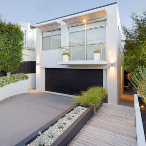 minimalist garden design and house